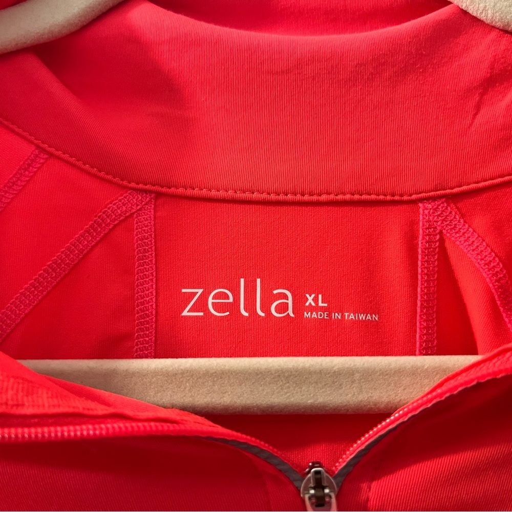 Zella Vibrant Salmon Quarter-Zip Jacket